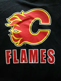 Calgary Flames NHL Hockey Youth Size Medium Black Cotton Screened T Shirt