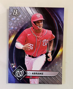 2022 Bowman Platinum Baseball  Ice Foil CJ Abrams RC - Nationals - 14