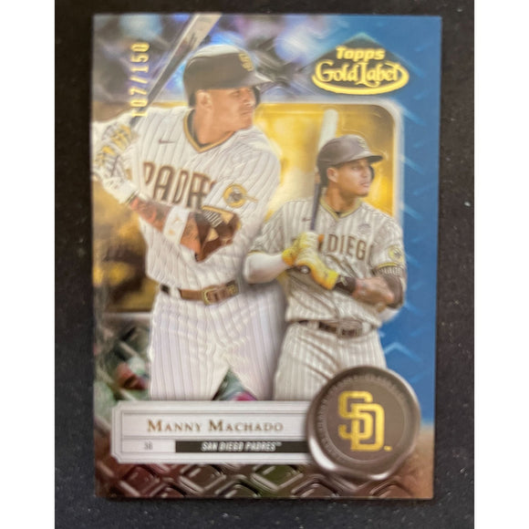 2022 Topps Gold Label - Blue # /150 - Class 1 - Manny Machado - Padres - 63