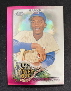 2022 Topps Allen & Ginter Chrome Magenta #/199 Ernie Banks Cubs 3