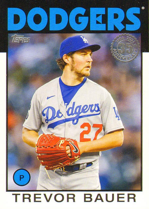 2021 Topps Update 1986 35th Anniversary - Trevor Bauer - Dodgers - 86B-33