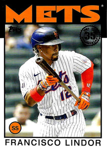 2021 Topps Update 1986 35th Anniversary - Francisco Lindor - Mets - 86B-37