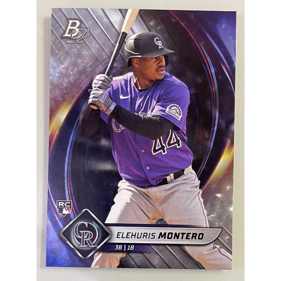 2022 Bowman Platinum Baseball  Ice Foil Elehuris Montero RC Rockies 86