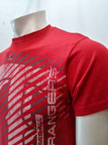 Texas Rangers MLB Majestic Men's Small Red Graphic Crew Neck Cotton T Shirt NEW