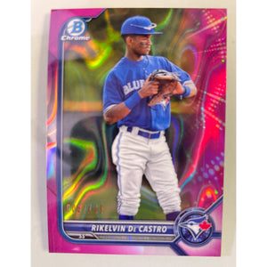 2022 Bowman Chrome Purple Pattern #006/199 Rikelvin De Castro BCP-25 Blue Jays