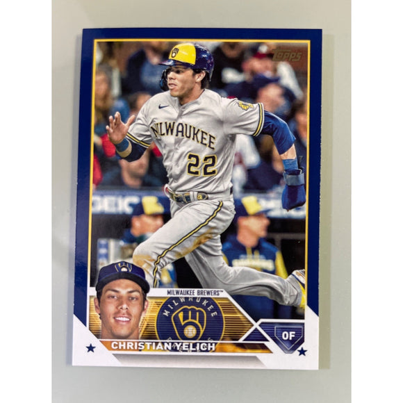 2023 Topps Series 1 Blue Border Christian Yelich Brewers 192