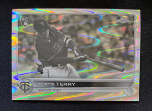 2022 Topps Chrome Baseball Black & White Curtis Terry RC Twins 68