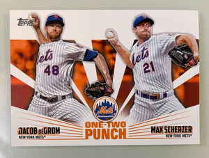 2023 Topps Series 1 One Two Punch DeGrom Scherzer Mets 12P-15