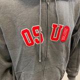 OSU Ohio State Buckeyes Full Zip Hoodie Men's Size Small Gray Long Sleeve Cotton Blend Jacket