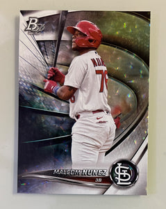 2022 Bowman Platinum Baseball  Ice Foil Prospect Malcom Nunez Cardinals - TOP-58