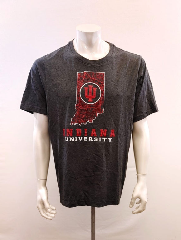 Indiana University Hoosiers T Shirt Men's Size XL Gray Cotton Blend Crew Neck Tee