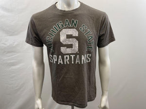 Michigan State University Spartans Men's Large Brown Cotton Blend Crew Tee