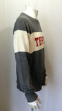 Temple University Crew Neck Sweater Men's Size Medium Spell Out Gray Cotton Knit Pullover