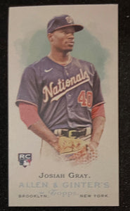 2022 Allen & Ginter Rookie Design Variation Josiah Gray Nationals RDV-18