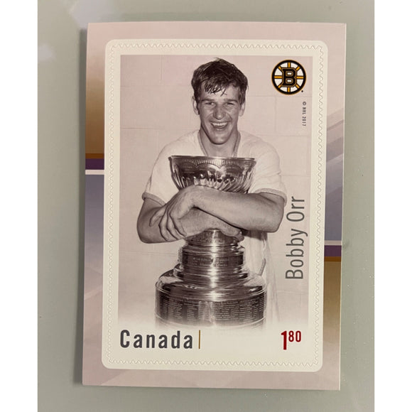 Canada Post NHL Souvenir Sheet Stamp 2017 Bobby Orr Boston Bruins $1.80