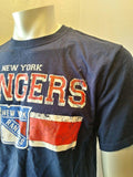 New York Rangers NHL Hockey Blue Short Sleeve Crew Neck Graphic T Shirt Size S