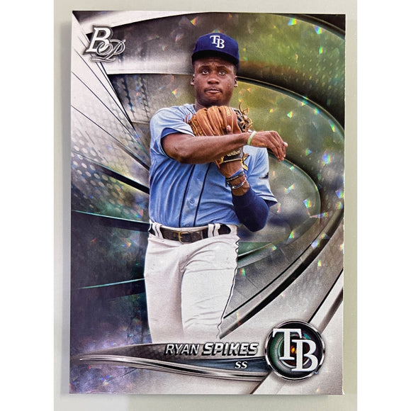 2022 Bowman Platinum Baseball  Ice Foil Prospect Ryan Spikes Rays TOP-84