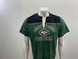 New York Jets NFL Men's V Neck T Shirt Size Medium Green Black Short Sleeve Cotton Blend