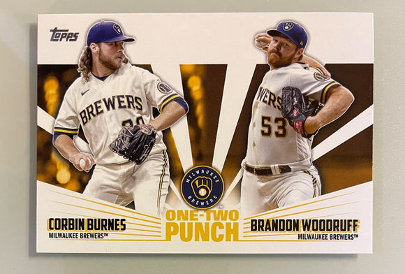 2023 Topps Series 1 One Two Punch Burnes Woodruff Brewers 12P-2