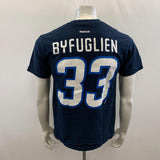 Winnipeg Jets #33 Dustin Byfuglien Reebok T Shirt NHL Men's Size Medium Blue Graphic Tee