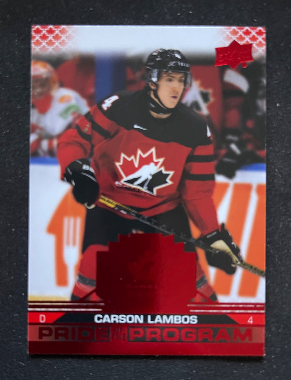 2022 Upper Deck Team Canada Juniors Pride of the Program Red Carson Lambos 72