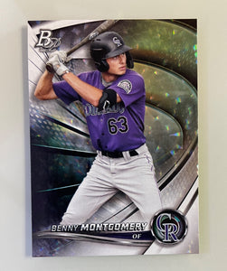 2022 Bowman Platinum Baseball  Ice Foil Prospect Benny Montgomery Rockies TOP-27