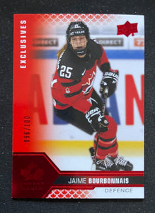 2022 Upper Deck Team Canada Juniors Exclusives #/100 Jaime Bourbonnais 55