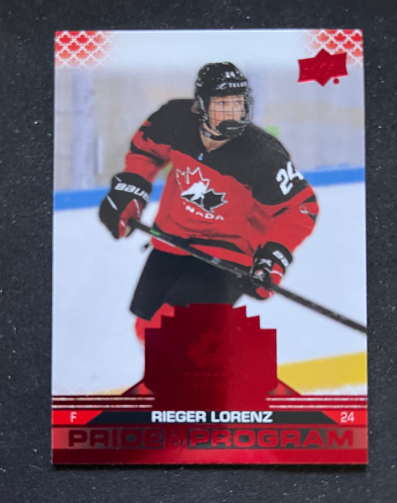 2022 Upper Deck Team Canada Juniors Pride of the Program Red Rieger Lorenz 89