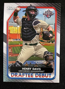 2022 Topps Pro Debut - Draftee Debut - Henry Davis - Greensboro Grasshoppers - DB-1