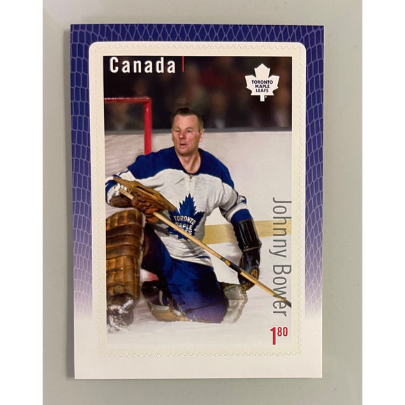 Canada Post NHL Souvenir Sheet Stamp 2015 Johnny Bower Toronto Maple Leafs $1.80