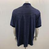 University of Notre Dame Men's Blue Striped Collared Polo Golf Shirt Size XL Cotton Blend