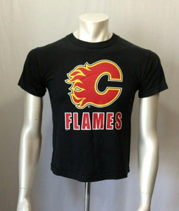 Calgary Flames NHL Hockey Youth Size Medium Black Cotton Screened T Shirt