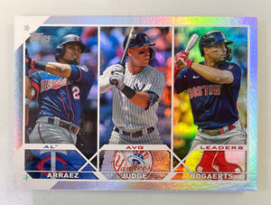 2023 Topps Series 1 Rainbow Foil Batting Avg Leaders Arraez Judge Bogaerts 289