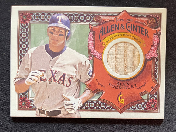 2022 Allen & Ginter Baseball Full Size Relic Alex Rodriguez Rangers AGRA-ARO