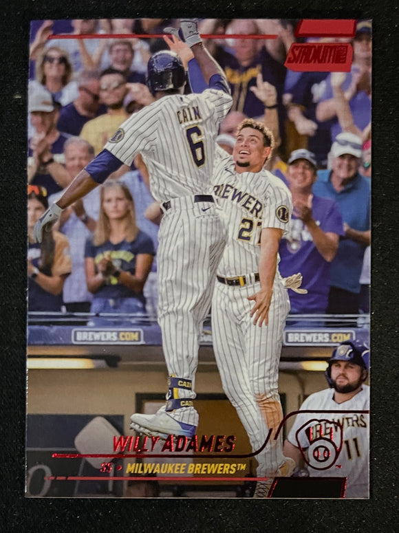 2022 Topps Stadium Club Baseball - Red Foil - Willy Adames - Brewers - 289