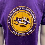 Louisiana State University T-Shirt Size Large  Russell Men's Purple Cotton