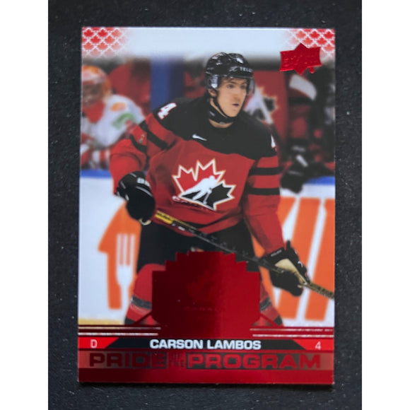 2022 Upper Deck Team Canada Juniors Pride of the Program Red Carson Lambos 72