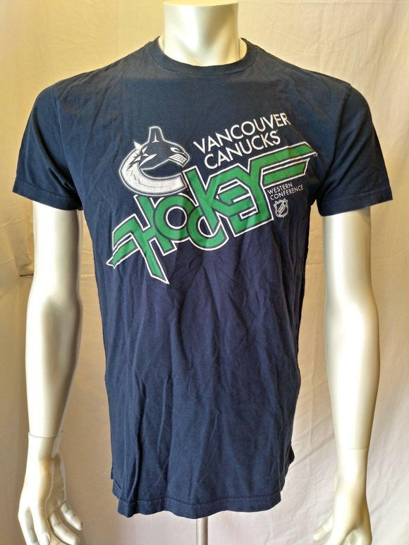 Vancouver Canucks Men's Medium NHL Western Conference NHL Reebok Blue T Shirt