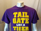 LSU Tigers Men's Short Sleeve "Tail Gate Like A Tiger" Puprle T Shirt Size Large