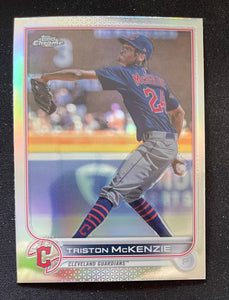 2022 Topps Chrome Baseball Refractor Triston McKenzie Guardians 142