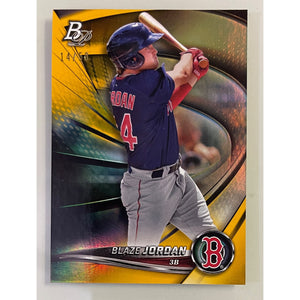 2022 Bowman Platinum Baseball  Gold #/50 Prospect Blaze Jordan Red Sox TOP-52