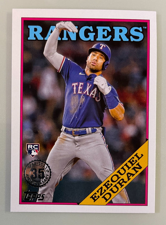 2023 Topps Series 1 1988 35th Anniversary Ezequiel Duran RC Rangers T88-25