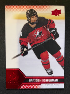 2022 Upper Deck Team Canada Juniors - Red - Brayden Schuurman  - 26