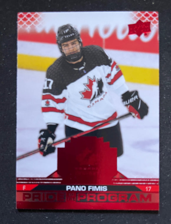 2022 Upper Deck Team Canada Juniors Pride of the Program Red Pano Fimis