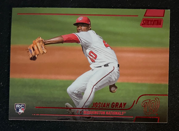 2022 Topps Stadium Club Baseball - Red Foil - Josiah Gray RC - Nationals - 62