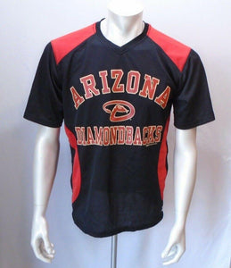 Arizona Diamondbacks MLB Baseball Black Red Stitches Short Sleeve Shirt Size M