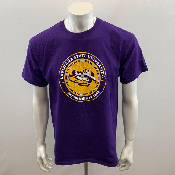 Louisiana State University T-Shirt Size Large  Russell Men's Purple Cotton