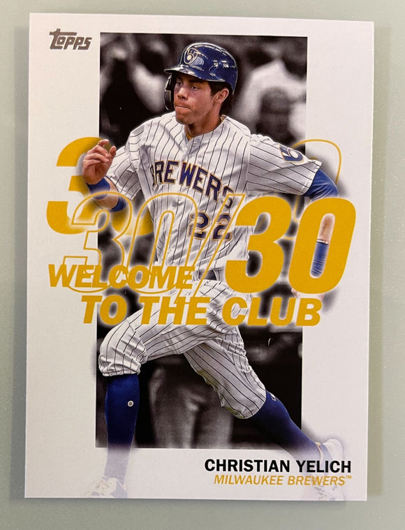 2023 Topps Series 1 Welcome to the Club 30/30 Christian Yelich Brewers WC-18