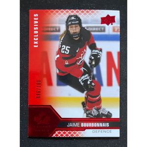 2022 Upper Deck Team Canada Juniors Exclusives #/100 Jaime Bourbonnais 55