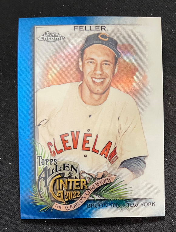 2022 Topps Allen & Ginter Chrome Blue #/150 Bob Feller Cleveland 241